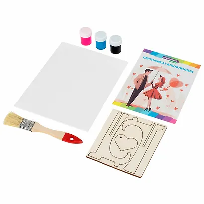 Набор отпечатки рук: холст 18х24 см, акрил 3 цвета, кисть + сертификат и подставка в подарок! - фото 3