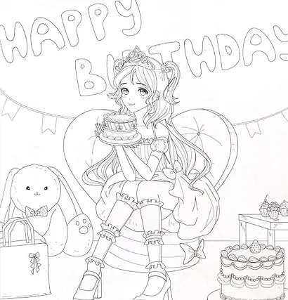 Аниме раскраска для маркеров. Современные девчонки - фото 4