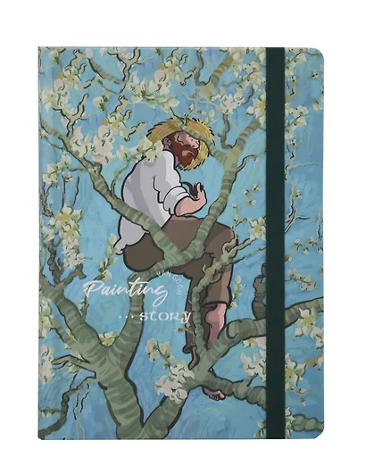 Книга для записей "Painting story" А5, 112 листов, твердая обложка, резинка, в ассортименте - фото 3