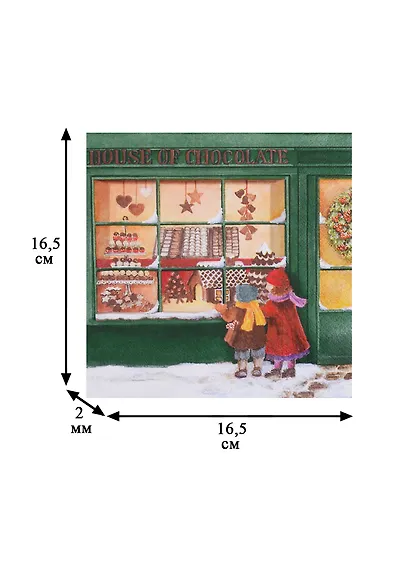 Набор салфеток для декупажа Рождественский магазин 2 шт. (611530/SDL098300) (упаковка) - фото 2