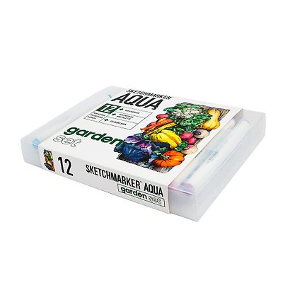 Маркеры акварельные 12цв Aqua Pro Garden, к/к, Sketchmarker - фото 6