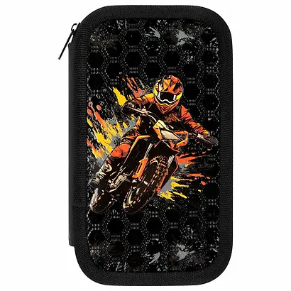 Пенал 2 отделения "Fire moto" 19*11 см - фото 2