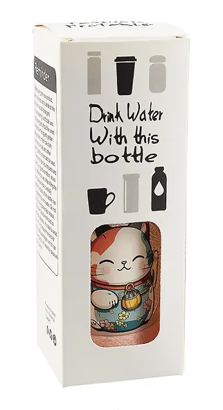 Бутылка в чехле велюр Котик Манэки-нэко (бэби) (стекло) (300мл)(12-7599-MN1) - фото 10