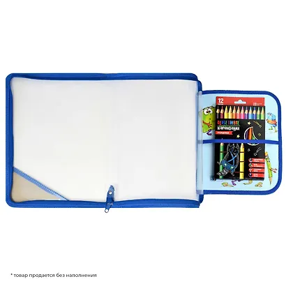 Папка для труда А4 "ГЛОБУС" 32,8*22,8см, пластиковая, молния с 3х сторон, внутр.блок для канц.принадлежностей - фото 8