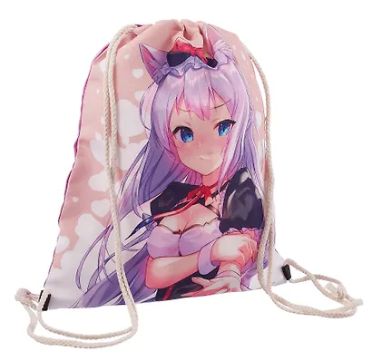 Сумка-мешок "Аниме. Девушка с ушками (Сёдзё) (цветная)" 42 х 34 см - фото 2