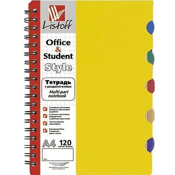 Тетрадь в клетку Listoff, А4, 120 листов, в ассортименте - фото 4