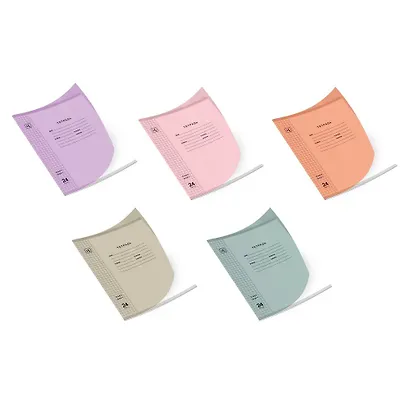 Тетрадь 24л кл. "Soft Cover. Muted" пласт.обл., ассорти - фото 1