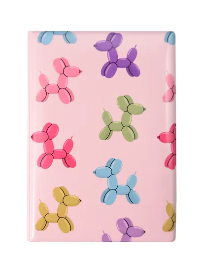 Обложка для паспорта Дутые собачки паттерн (розовый) (ОП2025-468) - фото 1