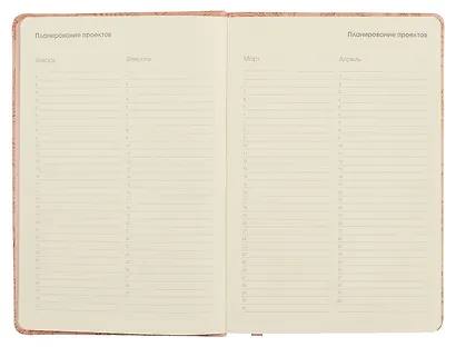 Ежедневник недат. А5 152л "Garden" коралловый, 7Б, тв.переплет, иск.кожа, скругл.углы, тонир.блок, ляссе, инд.уп - фото 4