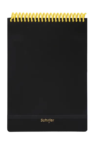Блокнот в клетку А5 "Black", 80 листов, спираль, резинка, Schiller - фото 4