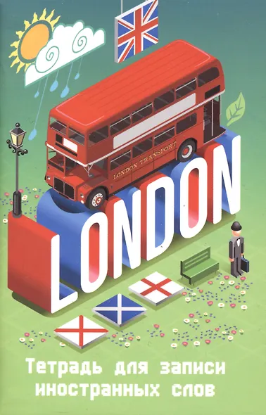Тетрадь для записи иностранных слов Listoff, "Лондонский автобус", А6, 48 листов - фото 1