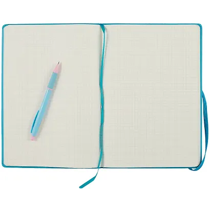 Книга для записей В5 96л кл. "Joy Book. Летнее небо" иск.кожа, тв.переплет, ляссе, резинка, инд.уп. - фото 3