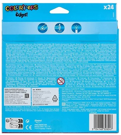 Карандаши цветные с ластиком «Color'Peps Oops», Maped, 24 цвета - фото 5