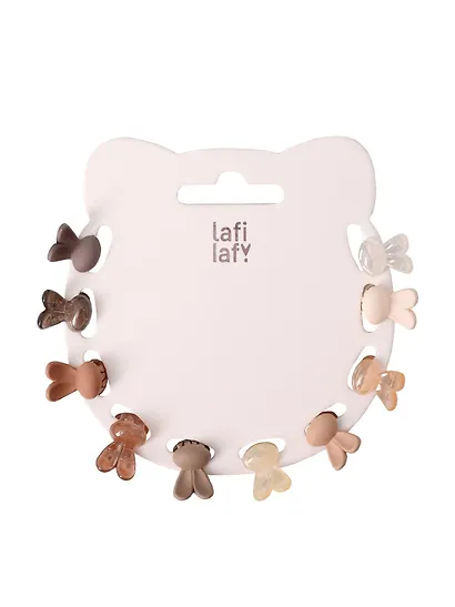 Набор заколок-крабиков mini Кролики матовые (кофейные оттенки) (10 штук) (1,5 см), Lafilaf - фото 2