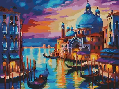 Картина по номерам 30х40 см. 30 цветов. На подрамнике. "Колоритная Венеция" - фото 1