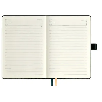 Ежедневник недат. А5+ 160л 175x245 "Сариф экстра" зеленый, иск.кожа, мягкий переплет, офсет, ляссе, подар.карт.коробка с ПВХ-крышкой - фото 10