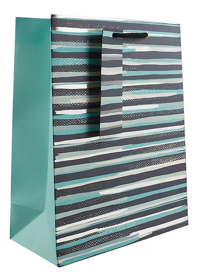 Пакет А4 32*26*12,5 "Полосы синие" нейтр. бум.мат - фото 2