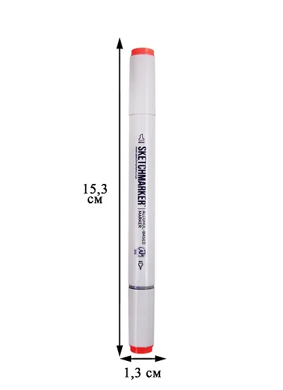 Маркер двухсторонний Ярко красный, спирт.основа, цв.R122, Sketchmarker - фото 2