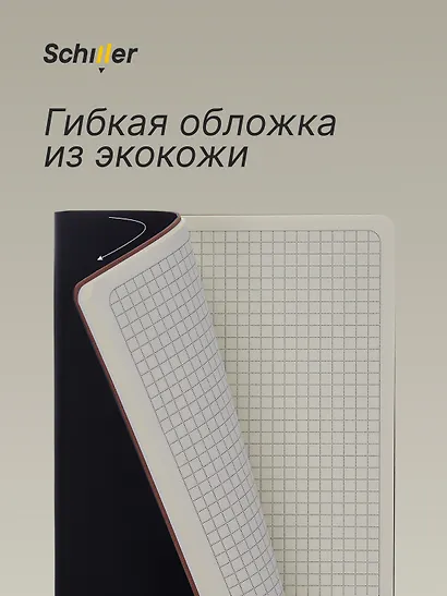 Книга для записей А5 100л кл. черный, интегр., тонир.блок, резинка, ляссе, Schiller - фото 6