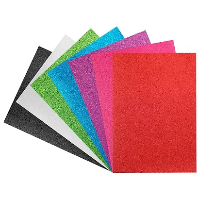 Бумага цветная 7 цветов, 7 листов, А4, с блёстками, 180г/м2, Каляка-Маляка - фото 5