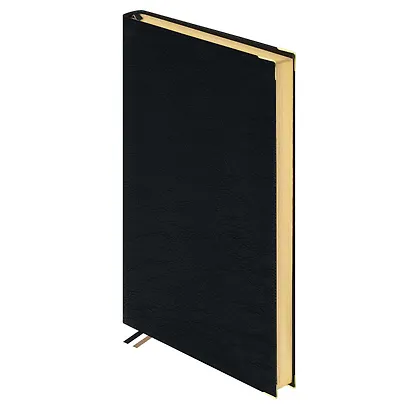 Ежедневник недат. А5 160л "Шеврет глосс" черный, мягк.переплёт, иск.кожа, подставка с бум.блоком с ПВХ-крышкой - фото 7