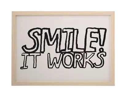 Фоторамка 21*30 "Smile! It works" светлое дерево - фото 1