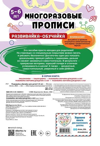 Развивайка-обучайка для детей 5-6 лет. Многоразовые прописи - фото 2