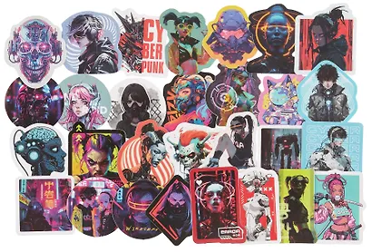 Набор виниловых наклеек "Киберпанк/Cyberpunk" - фото 2