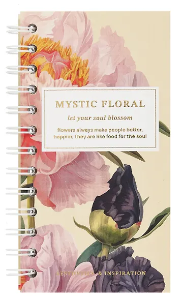 Записная книжка 94*174, 100 листов в клетку, "Blossom. Peonies", на спирали - фото 1