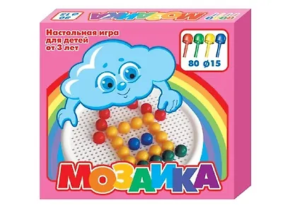 Мозаика круглая плата, 80 элементов, 4 цвета - фото 2