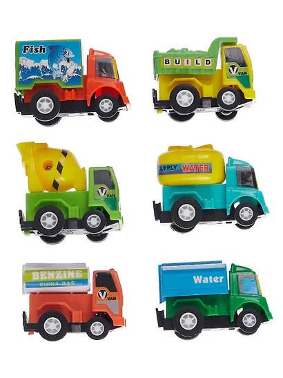 Набор машинок Мультяшные грузовики (6шт) - фото 6