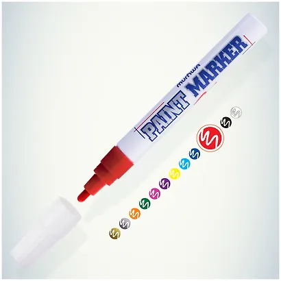 Маркер-краска MunHwa, Red, красный 4 мм - фото 5
