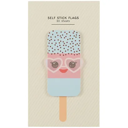 Блок бумаги 73*48мм самоклеящийся "Мороженое" 30л, ассорти, инд.уп. - фото 1