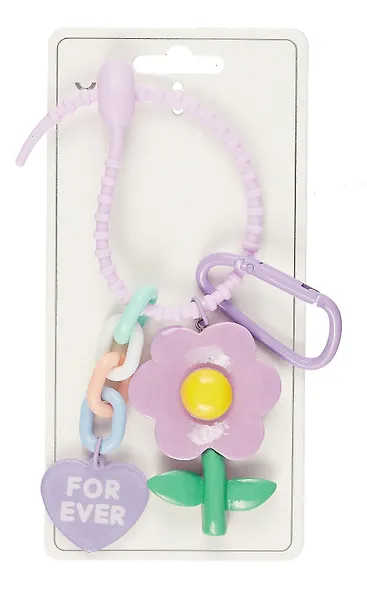 Брелок с карабином и подвесками Цветок For Ever (пластик) (Yoi) (12-4305-Y1) - фото 3
