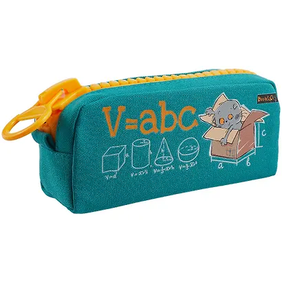 Пенал с большой молнией "Басик: формулы", бирюзовый - фото 1