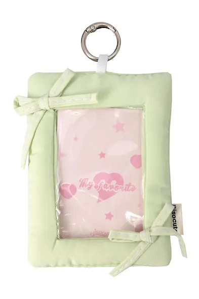 Чехол для карточек дутый Салатовый (картхолдер) (карабин) (текстиль) (9х12) (12-2025093-39) - фото 1