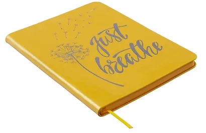 Записная книжка А6 64л лин. "PEARL. Желтый" иск.кожа, эфф.перламутра, тиснен.фольгой, тонир.торцы, ляссе - фото 2