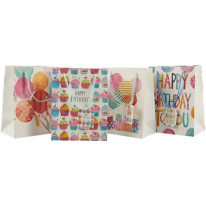 Пакет А5 23*18*10 "Bright birthday" нейтр., бум.мат.ламинат, ассорти - фото 6