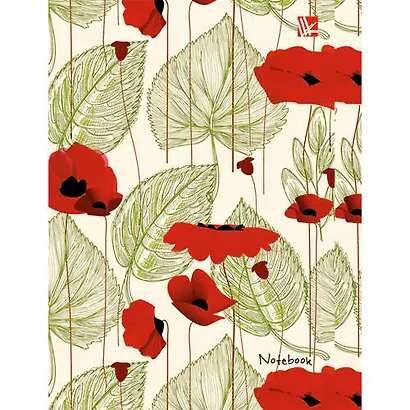 Записная книжка, Эксмо А6 (110*145) 80л. Книги для записей Графика. Яркие маки твердая обложка с поролоном - фото 1