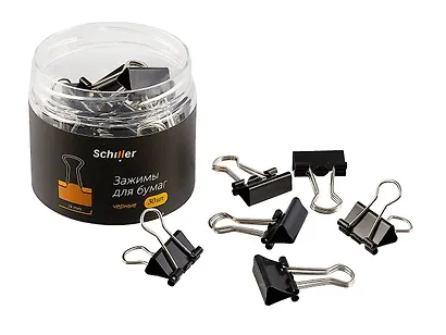 Зажимы для бумаг 19 мм 30 штук, черные - фото 5