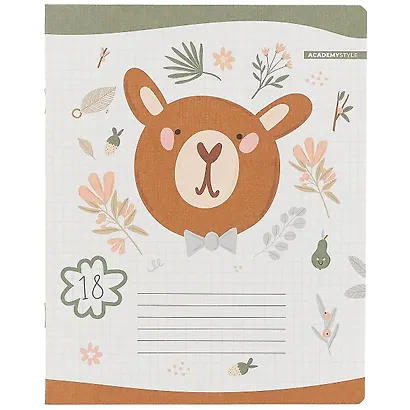 Тетрадь в клетку Academy Style, "Зверята Бохо", 18 листов, в ассортименте - фото 1