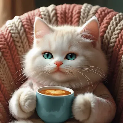 Алмазная мозаика (набор для творчества) арт. 71398 / 25 Кот с капучино, размер: 30*30 см - фото 2