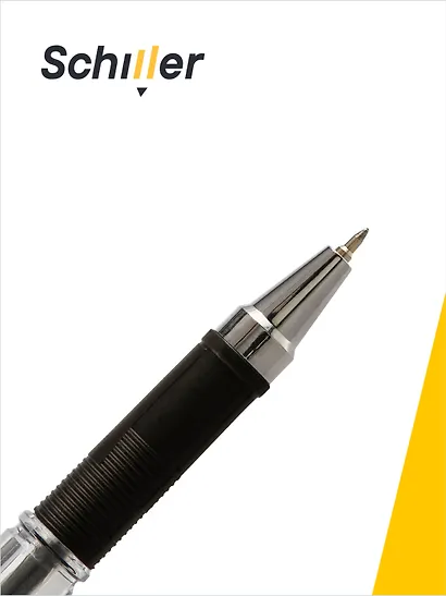 Ручки шариковые черные 12 штук "Element" 0,5 мм, Schiller - фото 2