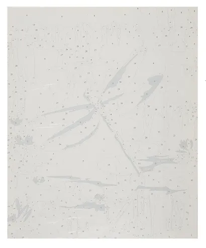 Холст с красками по номерам с золотой поталью "Белая стрекоза", 40 х 50 см - фото 3