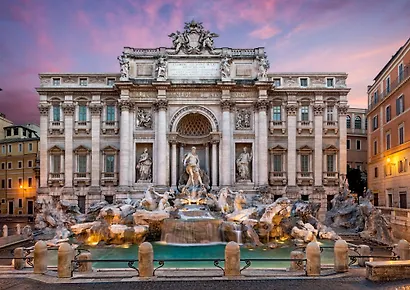 Холст с красками по номерам 30х40см (в коробке) ТМ Рыжий кот Фонтан Треви вечером Х-1770 - фото 1