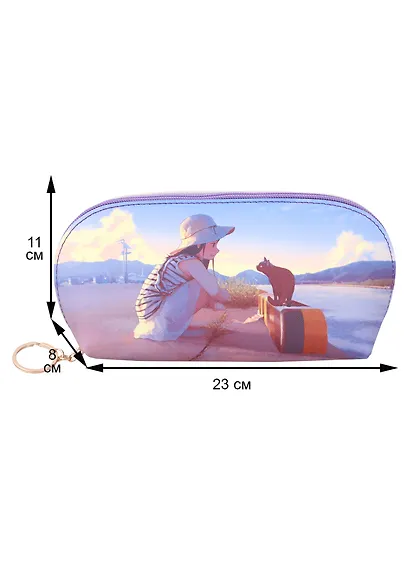 Косметичка Аниме Девушка с кошкой у реки (Седзё) (цветная) (PU) (11х23) (ПВХ бокс) (12-07248-611) - фото 2