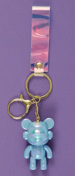 Брелок Мишка в наушниках перламутровый (ПВХ) (6см) (12-05149-A018) Bookvalno - фото 4