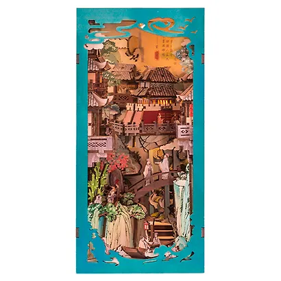 EK01 Конструктор интерьерный – сборный домик CuteBee - Жизнь Су Дунпо, 280 деталей (материалы: дерево, картон, пластик, металл), со световыми эффектами (подсветка интерьера), с питанием от 2хААА батареек (не включены), серия DIY, возраст 14+ - фото 2