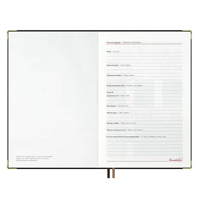 Ежедневник недат. А5 160л "Шеврет глосс" черный, мягк.переплёт, иск.кожа, подставка с бум.блоком с ПВХ-крышкой - фото 10