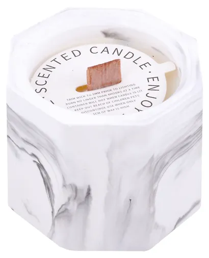 Свеча ароматическая с деревянным фитилем Мрамор (5,5х4,5) - фото 1